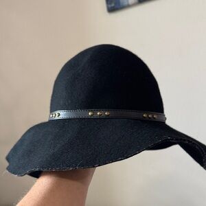 Express Black Floppy Hat with Studded Band